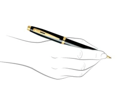 Sheaffer 100 Gloss Black Gold Trim Rollerball & Ballpoint Pen Gift Set