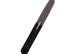 Sheaffer 300 Gloss Black Gold Trim Ballpoint Pen & Single Leather Pouch Gift Set