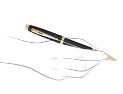 Sheaffer 100 Gloss Black Gold Trim Rollerball Pen