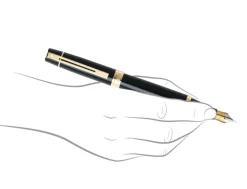 Sheaffer 300 Gloss Black Gold Trim Fountain Pen