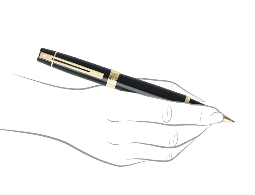 Sheaffer 300 Glossy Black Gold Trim Rollerball Pen