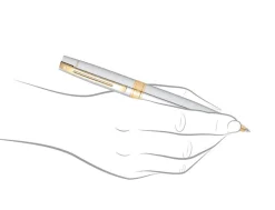 Sheaffer 300 Glossy Bright Chrome Gold Trim Ballpoint Pen & Credit Card Holder Gift Set