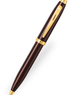 Sheaffer 100 Glossy Coffee Brown Gold Trim Ballpoint Pen