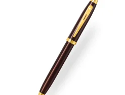 Sheaffer 100 Glossy Coffee Brown Gold Trim Rollerball Pen