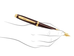 Sheaffer 100 Glossy Coffee Brown Gold Trim Fountain Pen