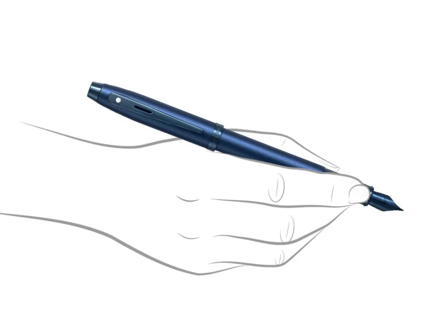 Sheaffer 100 Satin Blue Fountain Pen