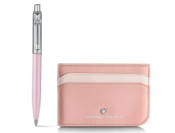 Sheaffer Sentinel Special Edition Emily In Paris Matte Pink Ballpoint Pen & Leather Credit Card Holder Gift Set