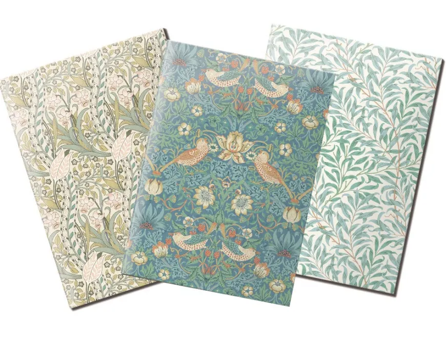 The Original Morris & Co A6 Notebook Set - Daffodil, Strawberry Thief & Willow