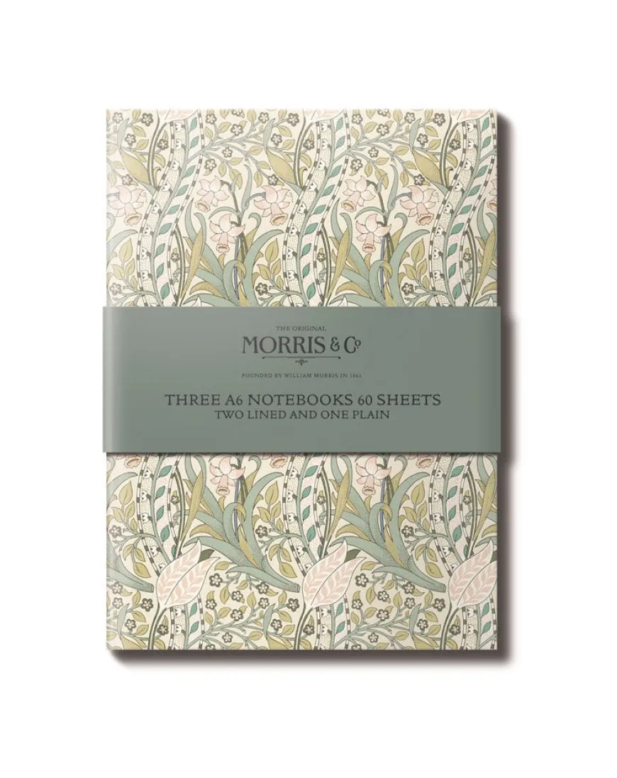 The Original Morris & Co A6 Notebook Set - Daffodil, Strawberry Thief & Willow