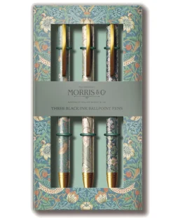 The Original Morris & Co 3 Pen Set - Daffodil, Strawberry Thief & Blackthorn