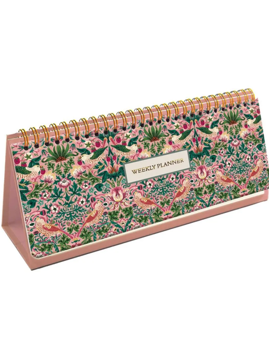 The Original Morris & Co Strawberry Thief Pink Weekly Planner