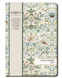 The Original Morris & Co Strawberry Thief Stationery Set Organiser with Pencil