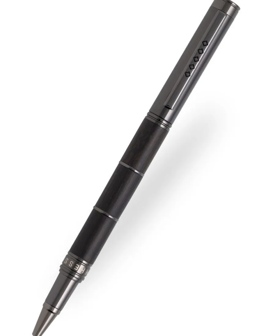 Tom Hessin Revolution Collection Charcoal With Wooden Barrel Rollerball Pen