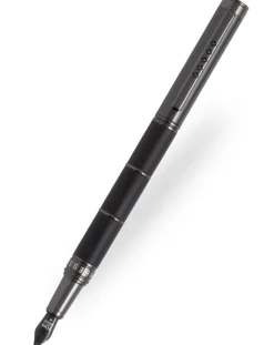 Tom Hessin Revolution Collection Charcoal With Wooden Barrel Fountain Pen