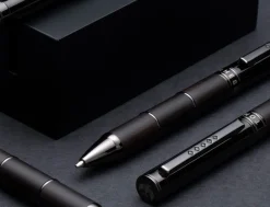 Tom Hessin Revolution Collection Charcoal With Wooden Barrel Fountain Pen