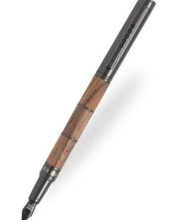 Tom Hessin Revolution Collection Rustic With Wooden Barrel Fountain Pen