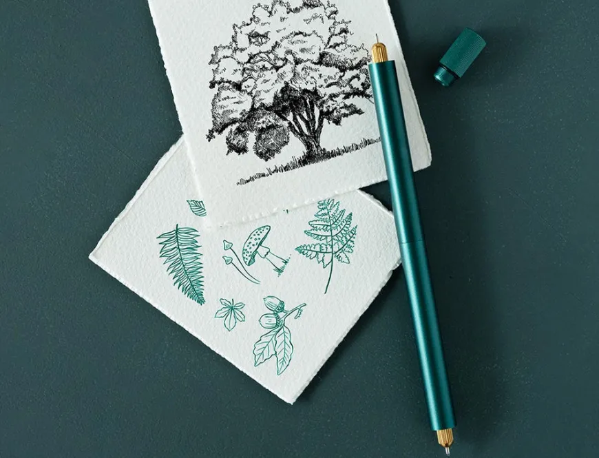 Tom's Studio Lumos Ivy Duo Tip Refillable Fineliner & Brush Pen