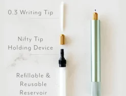 Tom's Studio Lumos Sage Mini Refillable Fineliner & Brush Pen