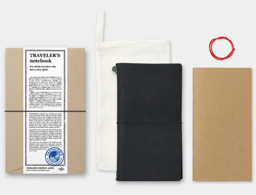 TRAVELER'S COMPANY Notebook Full Size Black Leather