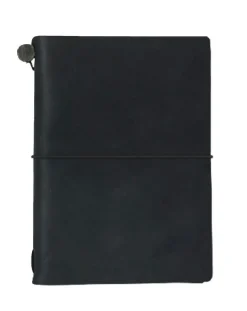 TRAVELER'S COMPANY Notebook Passport Size Black Leather