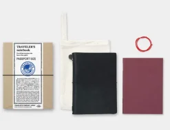 TRAVELER'S COMPANY Notebook Passport Size Black Leather