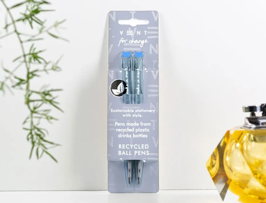 VENT For Change Make a Mark Dusty Blue Recycled A6 Notebook, Pen & Pouch Set