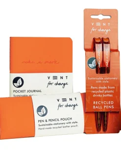 VENT For Change Make a Mark Orange Recycled A6 Notebook, Pen & Pouch Set