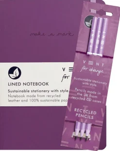 VENT For Change Make a Mark Purple Recycled A5 Notebook & Pencil Set