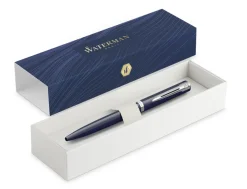 Waterman Allure Blue Chrome Trim Ballpoint Pen