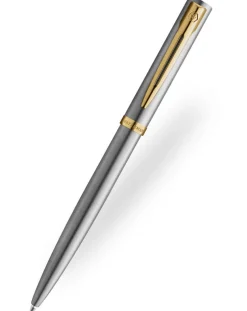 Waterman Allure Stainless Steel Gold Trim Ballpoint Pen