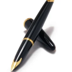 Waterman Carene Black Lacquer Gold Trim Fountain Pen