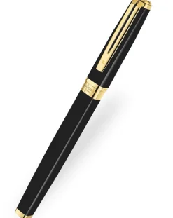 Waterman Exception Slim Black Lacquer Gold Trim Fountain Pen