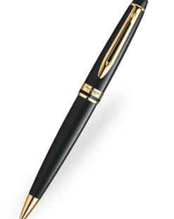 Waterman Expert Black Lacquer Gold Trim Ballpoint Pen