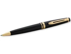 Waterman Expert Black Lacquer Gold Trim Ballpoint Pen