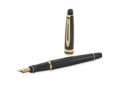 Waterman Expert Black Lacquer Gold Trim Fountain Pen