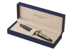 Waterman Expert Black Lacquer Gold Trim Fountain Pen