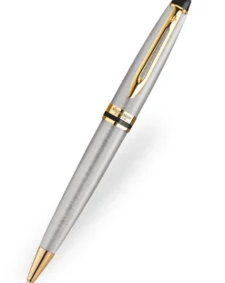 Waterman Expert Stainless Steel Gold Trim Ballpoint Pen