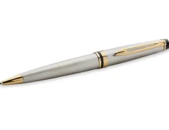 Waterman Expert Stainless Steel Gold Trim Ballpoint Pen
