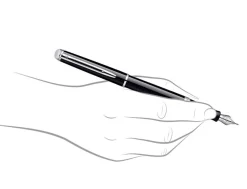 Waterman Hemisphere Black Chrome Trim Fountain Pen