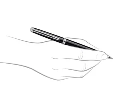 Waterman Hemisphere Black Chrome Trim Ballpoint Pen