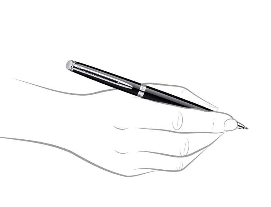 Waterman Hemisphere Black Chrome Trim Ballpoint Pen