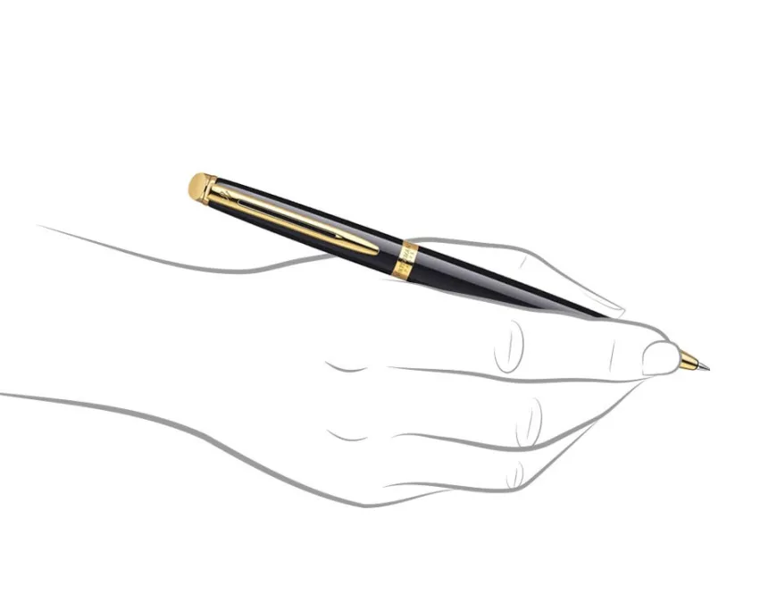 Waterman Hemisphere Black Gold Trim Ballpoint Pen