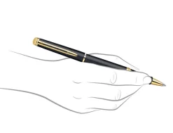 Waterman Hemisphere Matt Black Gold Trim Rollerball Pen