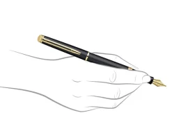 Waterman Hemisphere Matt Black Gold Trim Fountain Pen