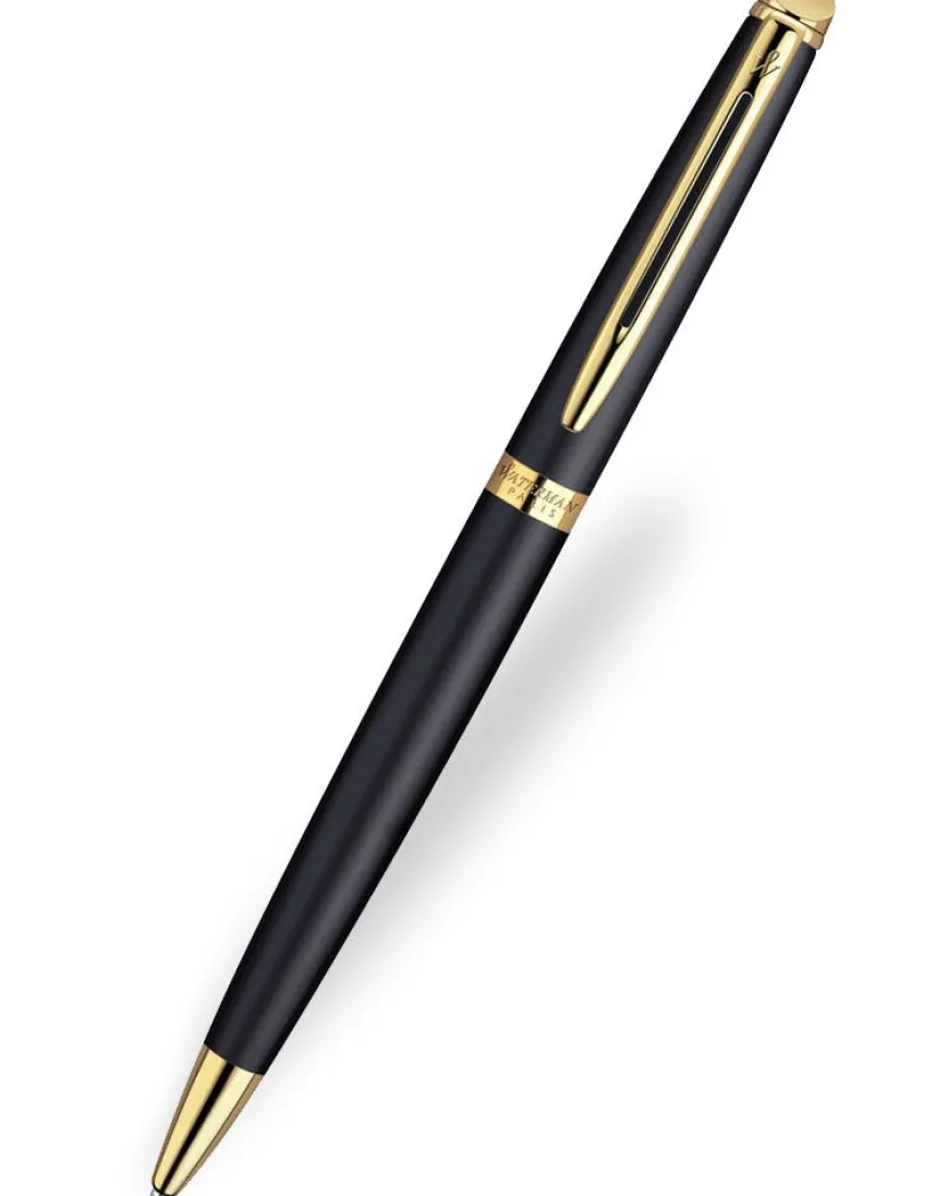 Waterman Hemisphere Matt Black Gold Trim Ballpoint Pen