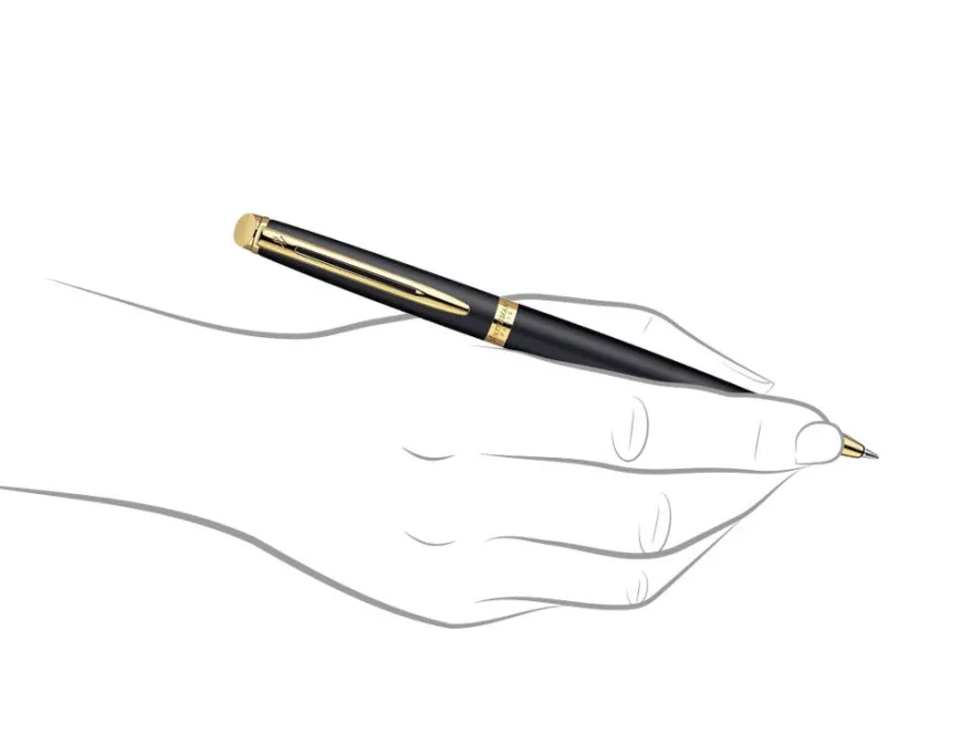 Waterman Hemisphere Matt Black Gold Trim Ballpoint Pen