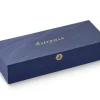 Waterman Hemisphere Matte Black Gold Trim Fountain, Ballpoint & Leather Pen Case Set