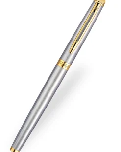 Waterman Hemisphere Stainless Steel Gold Trim Fountain Pen