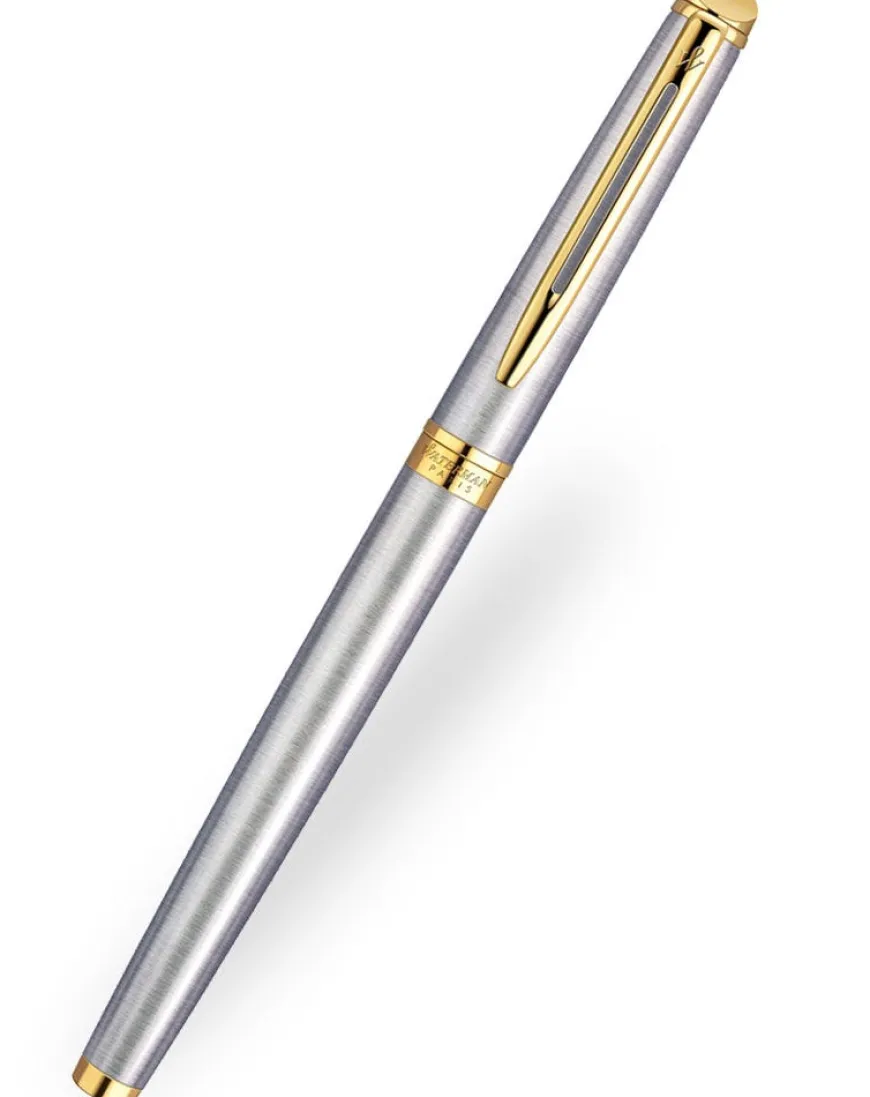 Waterman Hemisphere Stainless Steel Gold Trim Fountain Pen