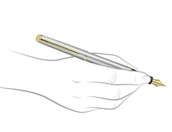 Waterman Hemisphere Stainless Steel Gold Trim Fountain Pen
